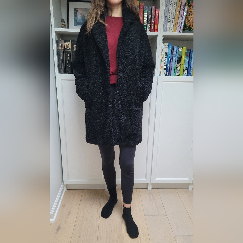 Zara Black Boucle Coat